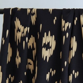 popeline de viscose marine et beige