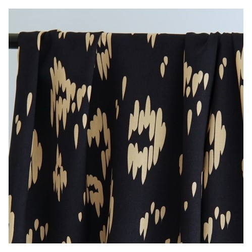 popeline de viscose marine et beige