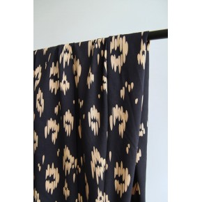 viscose imprimée - marine et beige