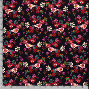 échelle du tissu fleuri - satin de viscose