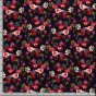 échelle du tissu fleuri - satin de viscose