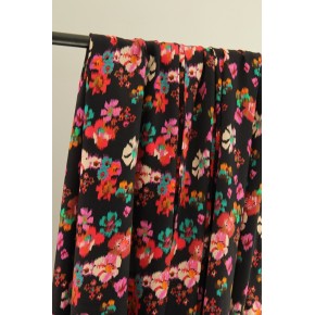 SATIN DE VISCOSE fleurs - multicolore