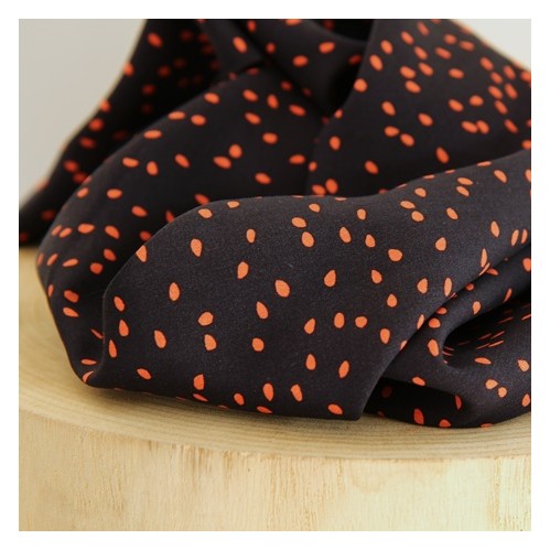 viscose marine imprimé pois oranges viscose marine imprimé pois oranges
