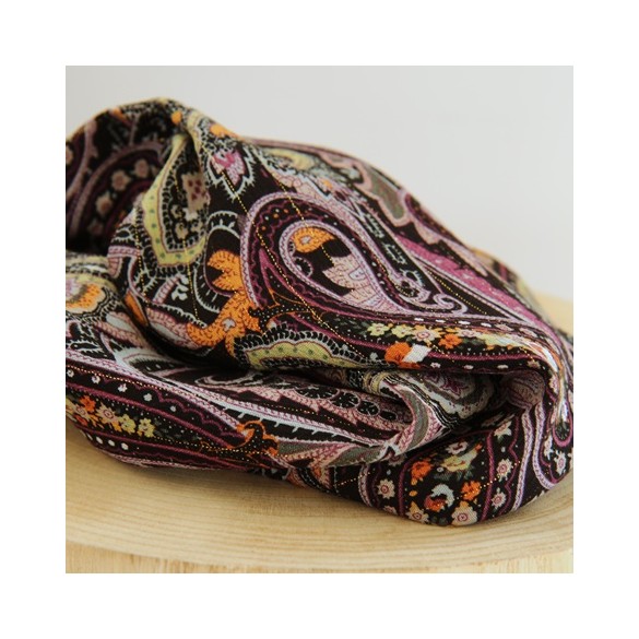crépon de viscose cachemire - violet