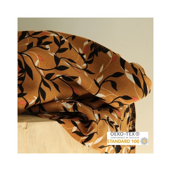 tissu crêpe de viscose - marron clair