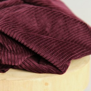 tissu velours grosses côtes prune