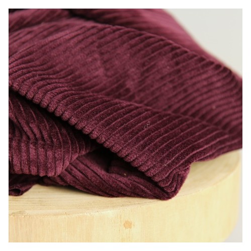 tissu velours grosses côtes prune tissu velours grosses côtes prune