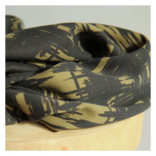 tencel imprimé kaki et noir tencel imprimé kaki et noir