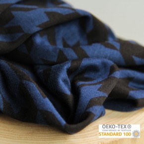 maille milano imprimée bleu et noir