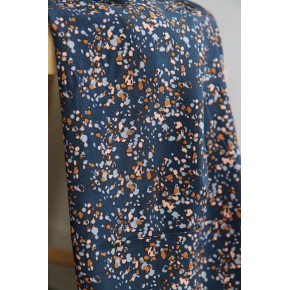 viscose imprimée abstraite bleu