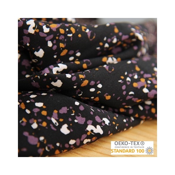 viscose imprimée terrazzo noir