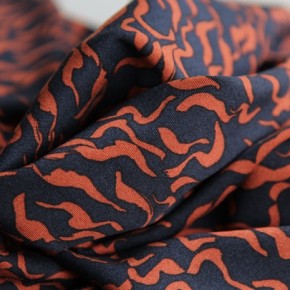 tissu viscose stretch - marine et rouille
