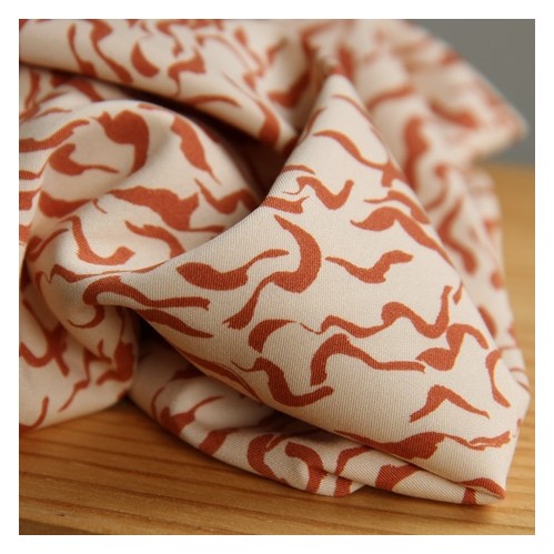 Tissu viscose stretch wave - beige Tissu viscose stretch wave - beige