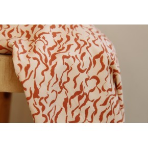 twill de viscose imprimée beige et brique
