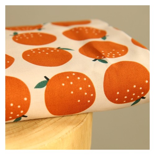 coton bio imprimé oranges - un chat sur un fil coton bio imprimé oranges - un chat sur un fil