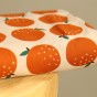 coton bio imprimé oranges - un chat sur un fil