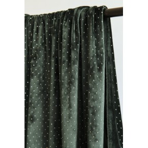jersey de velours à pois - vert foncé