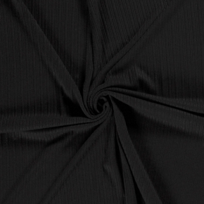 tissu maille côtelé noir