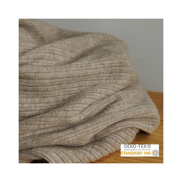 jersey côtelée beige chiné - un chat sur un fil