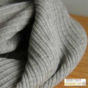tissu jersey côtelé gris chiné