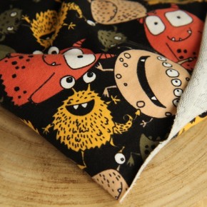 tissu fin pour sweat - black monsters