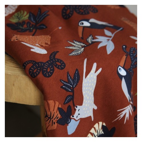 jersey coton bio - safari marron jersey coton bio - safari marron