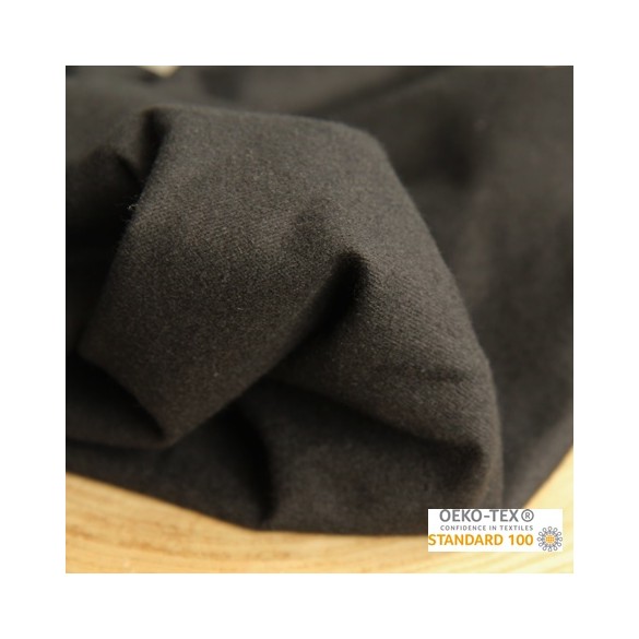 tissu en flanelle de coton - noir