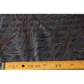 tissu jacquard upcyclé - bleu et cuivré
