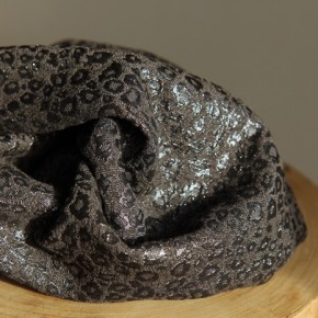 Tissu Jacquard mini Léo - gris pailleté