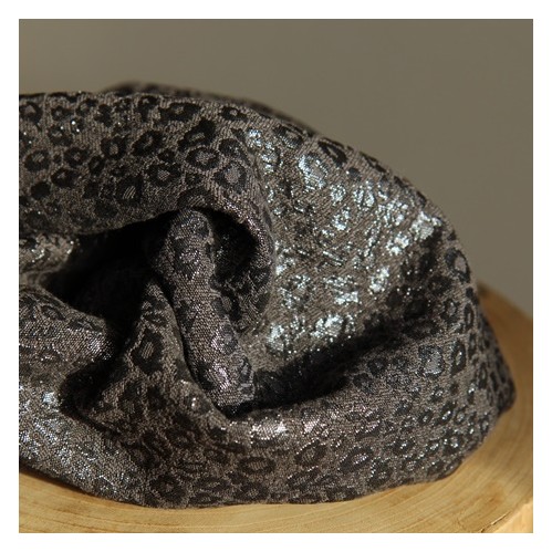 Tissu Jacquard mini Léo - gris pailleté Tissu Jacquard mini Léo - gris pailleté