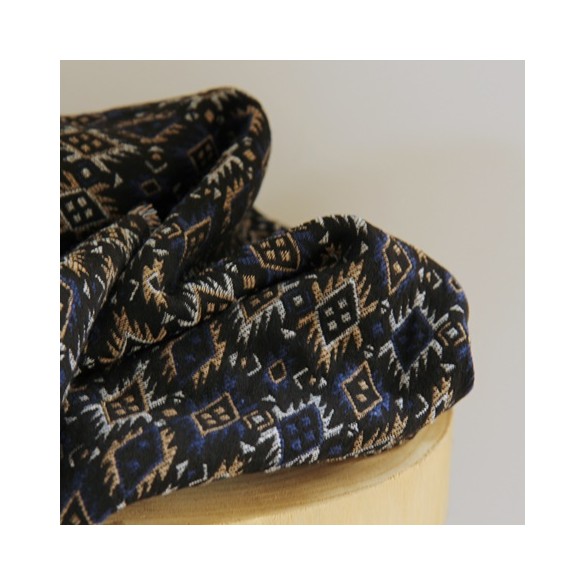 tissu en jacquard français - un chat sur un fil