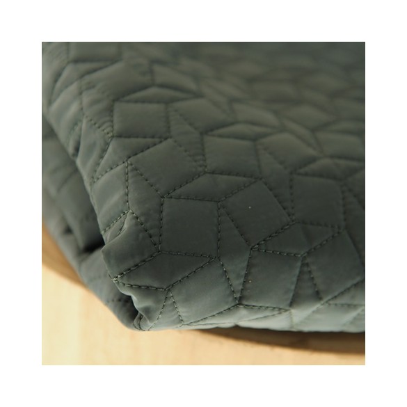tissu matelassé vert foncé et noir