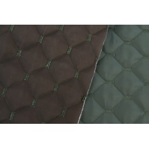 tissu réversible et matelassé - noir et vert