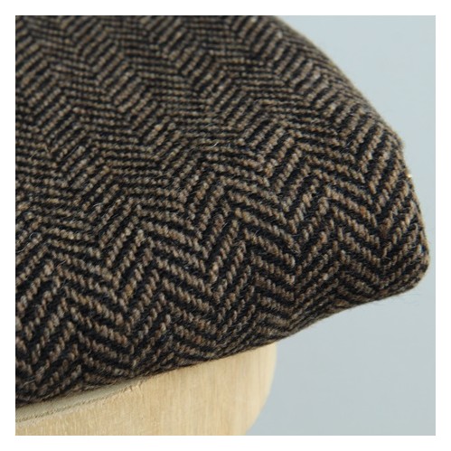 tissu lainage à chevrons - marron glacé chiné tissu lainage à chevrons - marron glacé chiné