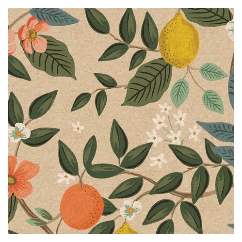 coton canvas citrus grove natural - rifle paper co coton canvas citrus grove natural - rifle paper co
