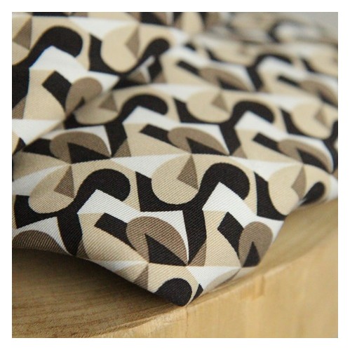 twill de viscose graphique - beige twill de viscose graphique - beige