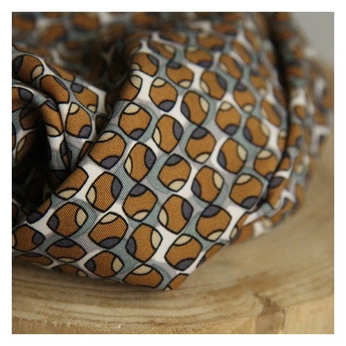 twill de viscose graphique - un chat sur un fil twill de viscose graphique - un chat sur un fil