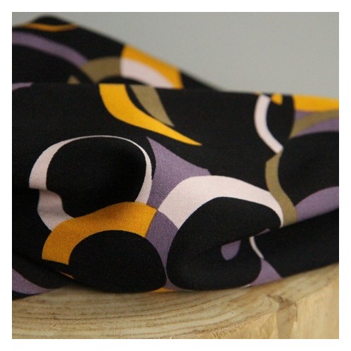 twill de viscose circles olive twill de viscose circles olive