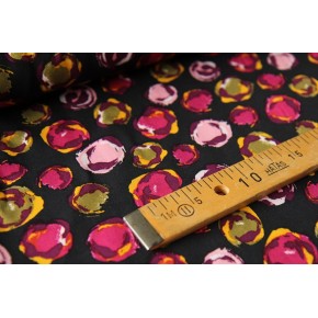 twill de viscose imprimé fleurs - un chat sur un fil