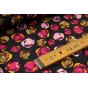 twill de viscose imprimé fleurs - un chat sur un fil