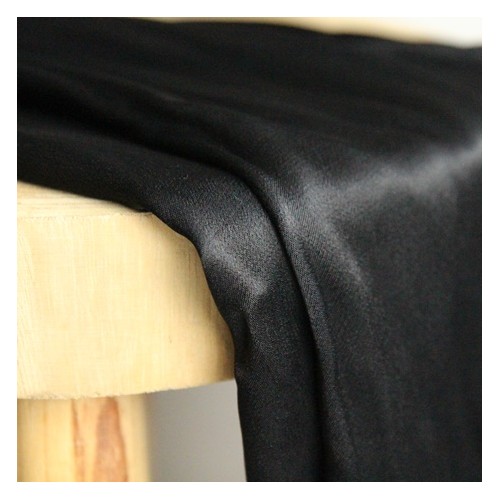 TISSU SATIN UNI NOIR