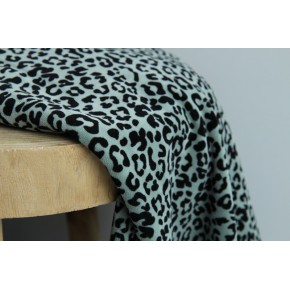 tissu velours pyjama - bleu et noir