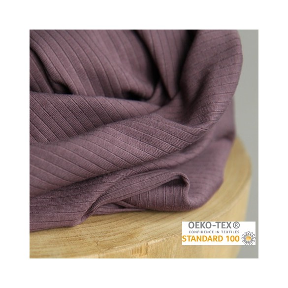 tissu jersey à côtes - mauve