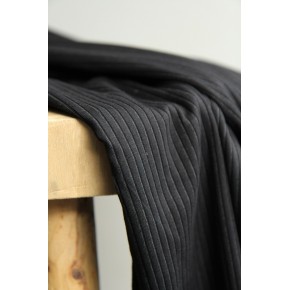 tissu jersey grosses côtes noir