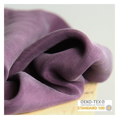 Tissu cupro mauve - un chat sur un fil