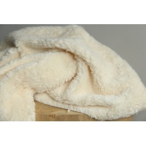 tissu teddy écru - un chat sur un fil