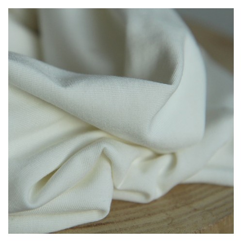 Tissu jersey Bambou et coton - blanc cassé Tissu jersey Bambou et coton - blanc cassé