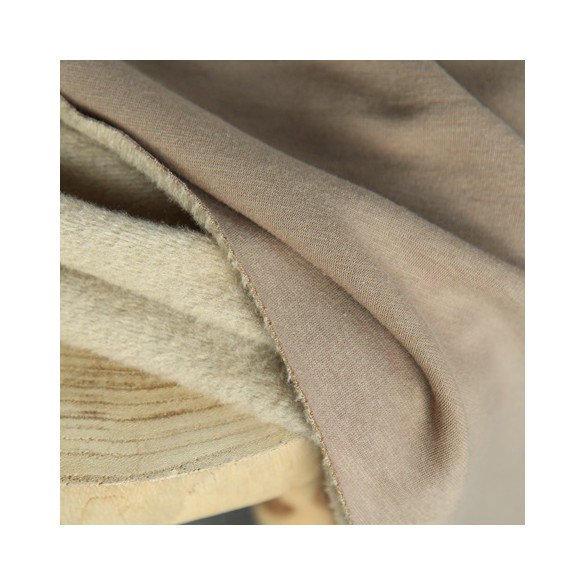tissu molleton envers douillette - beige
