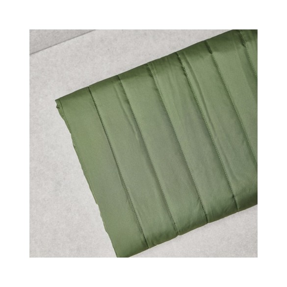 THELMA THERMAL QUILT - strip green khaki