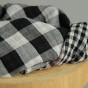 tissu double gaze carreaux/vichy noir et blanc